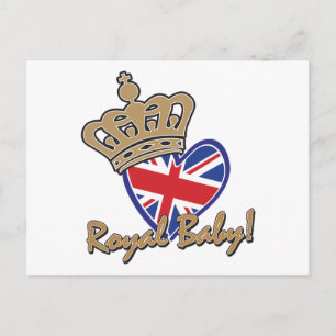 Royal Baby UK Heart Flag Briefkaart