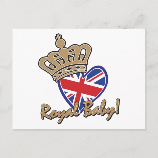 Royal Baby UK Heart Flag Briefkaart (Voorkant)