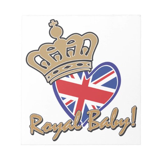 Royal Baby UK Heart Flag Notitieblok (Voorkant)