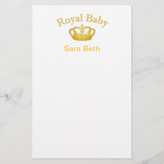 Royal Baby with Golden Crown Briefpapier (Voorkant)