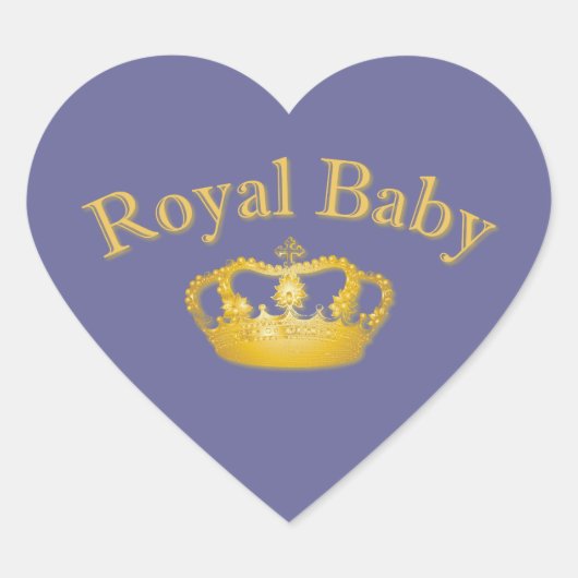 Royal Baby with Golden Crown Hart Sticker (Voorkant)