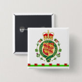 Royal Badge of Wales Vierkante Button 5,1 Cm (Voorkant /achterkant)