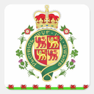 Royal Badge of Wales Vierkante Sticker