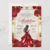 Royal Ballroom Bourgogne Red Quinceanera Kaart (Voorkant)