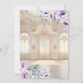 Royal Ballroom Gold en Paarse Quinceanera Kaart (Achterkant)
