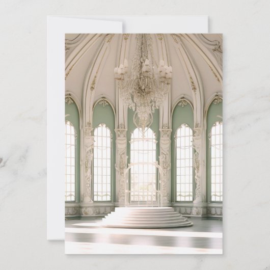 Royal Ballroom Roos Gold Bow Coquette Quinceanera Kaart (Achterkant)