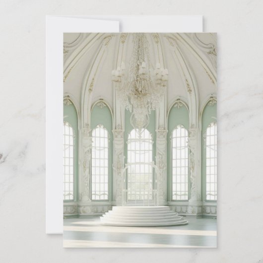 Royal Ballroom Sage Green Quinceañera Kaart (Achterkant)