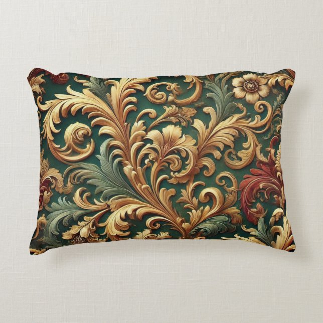 Royal Baroque Floral Pattern Accent Kussen (Voorkant)
