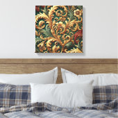 Royal Baroque Floral Pattern Canvas Afdruk (Insitu (Slaapkamer))