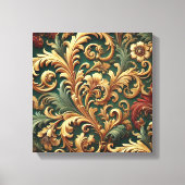 Royal Baroque Floral Pattern Canvas Afdruk (Voorkant)