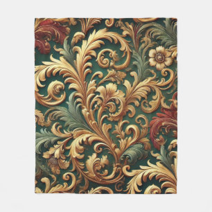 Royal Baroque Floral Pattern Fleece Deken