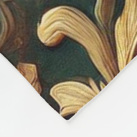 Royal Baroque Floral Pattern Fleece Deken (Hoek)