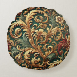 Royal Baroque Floral Pattern Rond Kussen