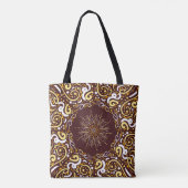 Royal Batik Floral Artistic Maroon Tote Bag (Achterkant)