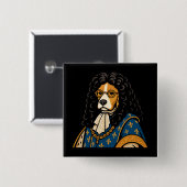 Royal Beagle Dog Zijne Majesteit Fluffness Vierkante Button 5,1 Cm (Voorkant /achterkant)