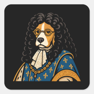 Royal Beagle Dog Zijne Majesteit Fluffness Vierkante Sticker