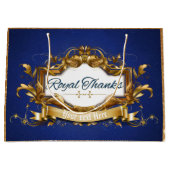 Royal Bedankt| Blue en Gold met Glitter|Elegant Groot Cadeauzakje (Voorkant)