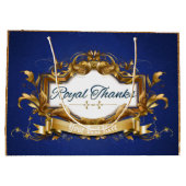 Royal Bedankt| Blue en Gold met Glitter|Elegant Groot Cadeauzakje (Achterkant)