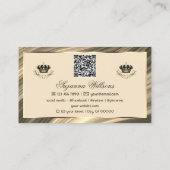 Royal Beige Gold Crown met Logo QR-code Visitekaartje (Achterkant)