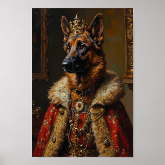 Royal Belgian Shepherd Portrait Poster (Voorkant)