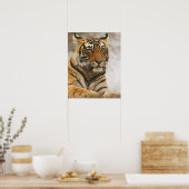 Royal Bengal Tiger op de rots, Ranthambhor Poster (Keuken)