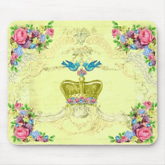 Royal Birds Floral Computer Mousepad Muismat (Voorkant)