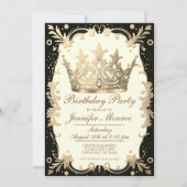 Royal Birthday Party Crown  Invitation Kaart (Voorkant)