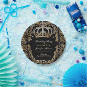 Royal Birthday Party Crown  Invitation Papieren Bordje (Feest)