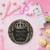Royal Birthday Party Crown  Invitation Papieren Bordje (Feest)