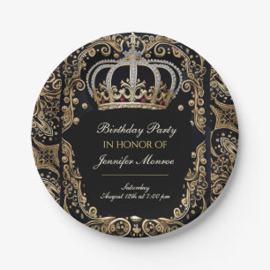 Royal Birthday Party Crown  Invitation Papieren Bordje