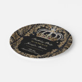 Royal Birthday Party Crown  Invitation Papieren Bordje (Gekanteld)