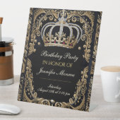 Royal Birthday Party Crown  Invitation Reclamebord Met Voetstuk (Insitu)