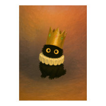 Royal Black Cat in Ghibli stijl Crown Poster