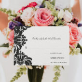 Royal Black Damask bruiloft RSVP