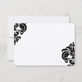 Royal Black Damask bruiloft RSVP Kaartje (Voorkant)