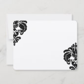  Royal Black Damask Wedding RSVP Kaartje (Voorkant)