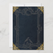 Royal Black Gold Fantasie Middeleeuwse Bruiloft Kaart (Achterkant)