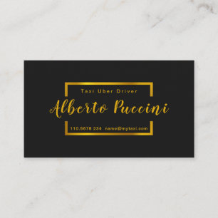 Royal Black Gold Minimalist Radiant Taxi Service Visitekaartje