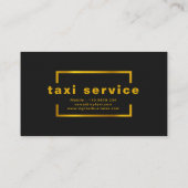 Royal Black Gold Minimalist Radiant Taxi Service Visitekaartje (Achterkant)