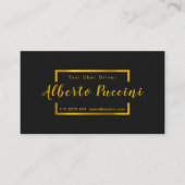 Royal Black Gold Minimalist Radiant Taxi Service Visitekaartje (Voorkant)