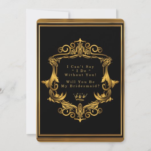 Royal Black Gold Nouveau Kaart (Voorkant)