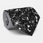 Royal Black & Grey Glitter stropdas (Opgerold)