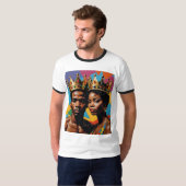 Royal Black King Queen paar T-shirt (Voorkant volledig)