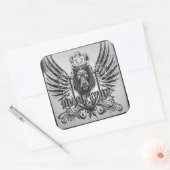 Royal black Lyon  Vierkante Sticker (Envelop)