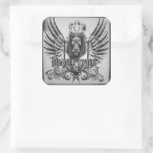 Royal black Lyon  Vierkante Sticker (Tas)