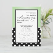 Royal Black Polka Dot Green 50th Anniversary Kaart (Staand voorkant)