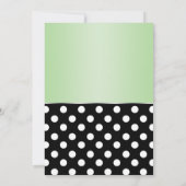 Royal Black Polka Dot Green Quinceañera Kaart (Achterkant)