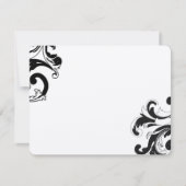 Royal Black Swirls Wedding RSVP (Voorkant)