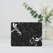 Royal Black Swirls Wedding RSVP (Staand voorkant)