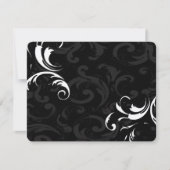 Royal Black Swirls Wedding RSVP (Voorkant)